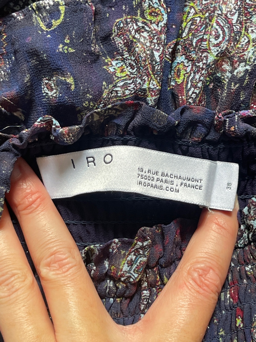 Isabel Marant Etoile HERTYSPE Naomi Skirt Purple Smocked Tiered Ruffle 38 FR SM - Picture 3 of 8